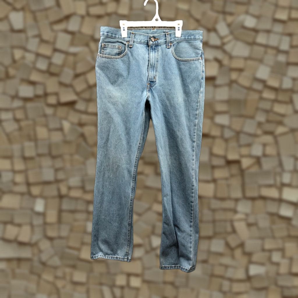 George George Jeans Size 32x32 Mens Mid Rise Straight Leg Stone Wash Blue Denim Jeans Mens Regular 5-Pocket Denim George Size US 32 / EU 48 - 1 Thumbnail