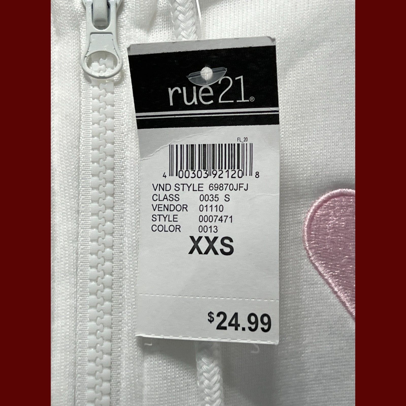 rue21 Rue 21 - Women's Long Sleeve Hooded Sweat - White - XXS Size XXS / US 00 / IT 34 - 8 Thumbnail