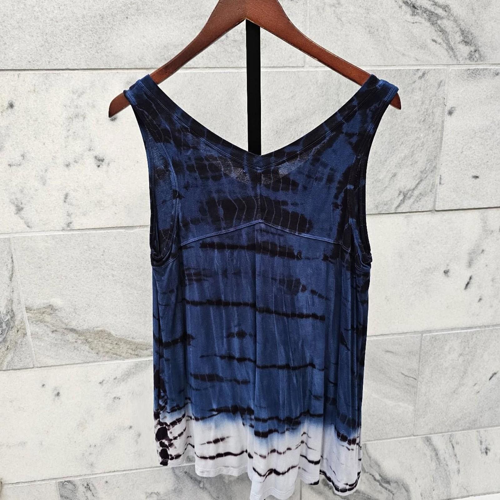 Other Max Jeans Women's Black White and Blue Tie-Dye Tank Size M / US 6-8 / IT 42-44 - 4 Thumbnail