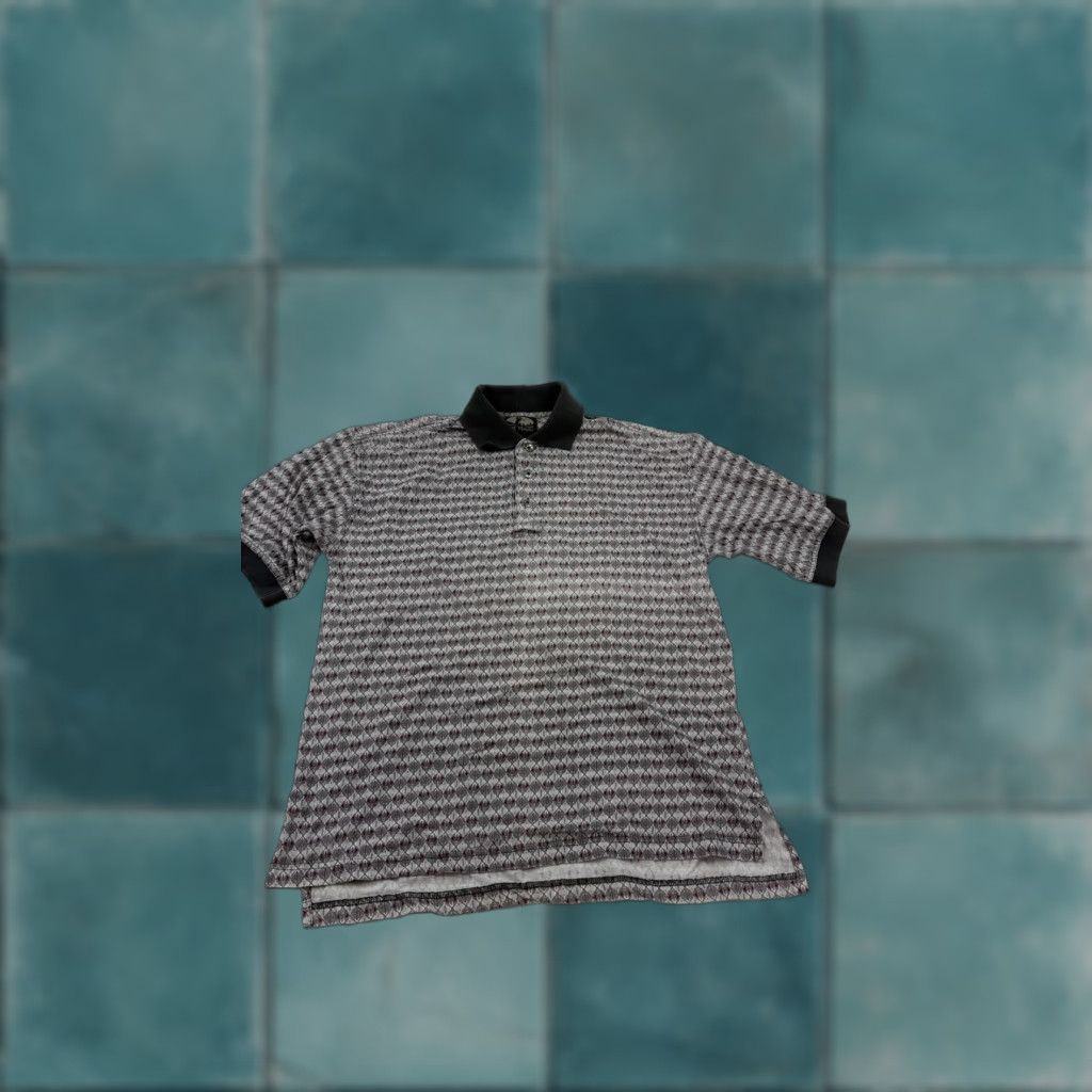 Vintage A.M. Player Polo Shirt Mens Small Gray Red Geometric Cotton Golf Casual Size US S / EU 44-46 / 1 - 1 Thumbnail