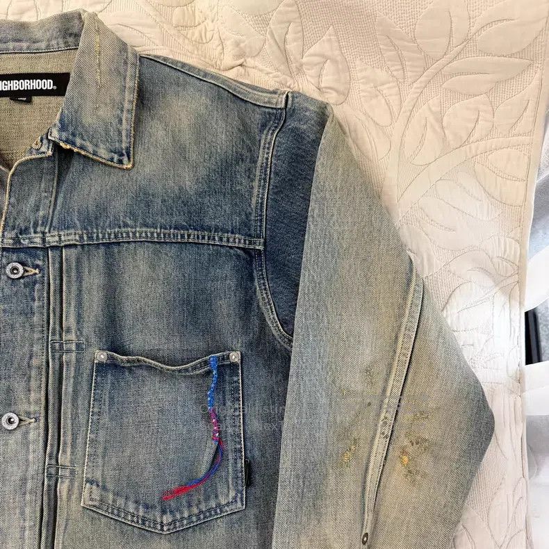 Neighborhood Neighborhood Distressed Denim Jacket Size US L / EU 52-54 / 3 - 4 Thumbnail