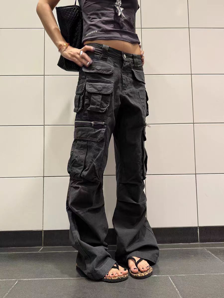 Jean Black Multi-Pocket Baggy Jeans Size US 30 / EU 46 - 2 Thumbnail