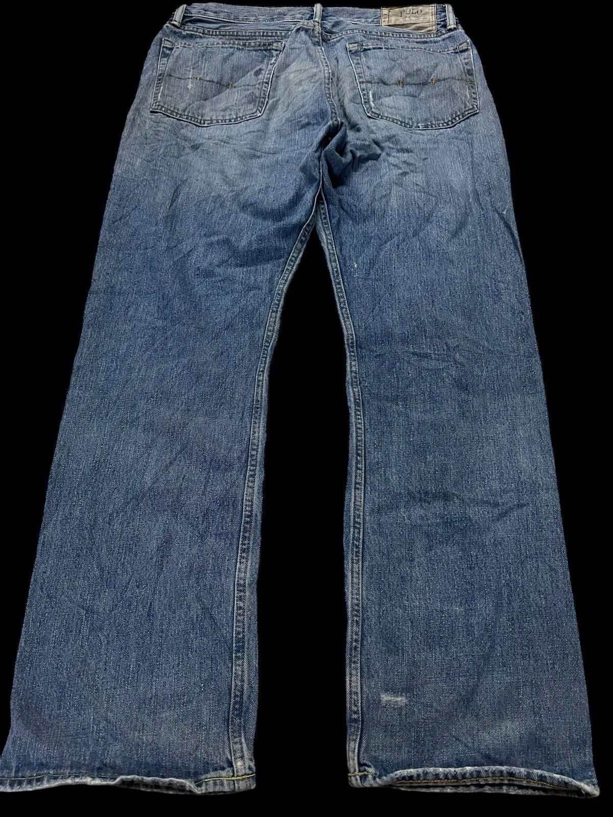 If Six Was Nine × Ralph Lauren 🌈90s Ralph Lauren Flare Mud Wash Zipper Jean Size US 35 - 2 Thumbnail