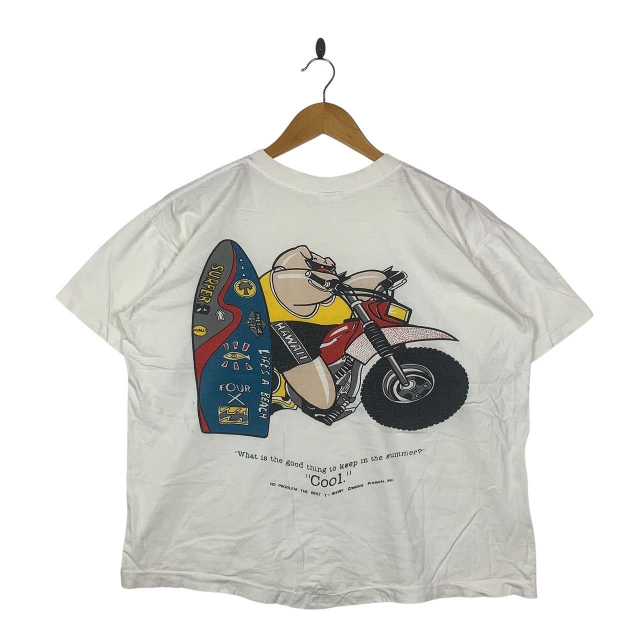 Vintage Vintage HAWAII HOG CHOPPER Motorcycle Surf Life Tee Shirt Size US L / EU 52-54 / 3 - 1 Thumbnail