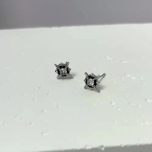 Other 925 Silver Plated CZ Star Stud Earrings for Men Women Size ONE SIZE - 5 Thumbnail