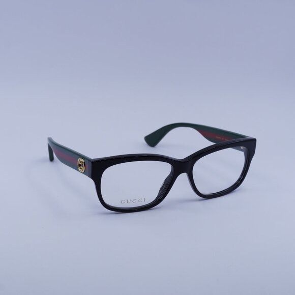 Gucci Gucci GG0278O 011 Eyeglasses Black 55mm Rectangle Frame Size ONE SIZE - 4 Thumbnail