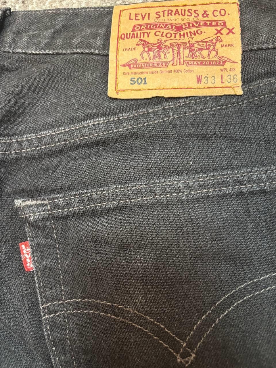Levi's Vintage Levi’s 501 Black Denim Made in USA 1996 Jeans W33L36 Size US 33 - 9 Thumbnail