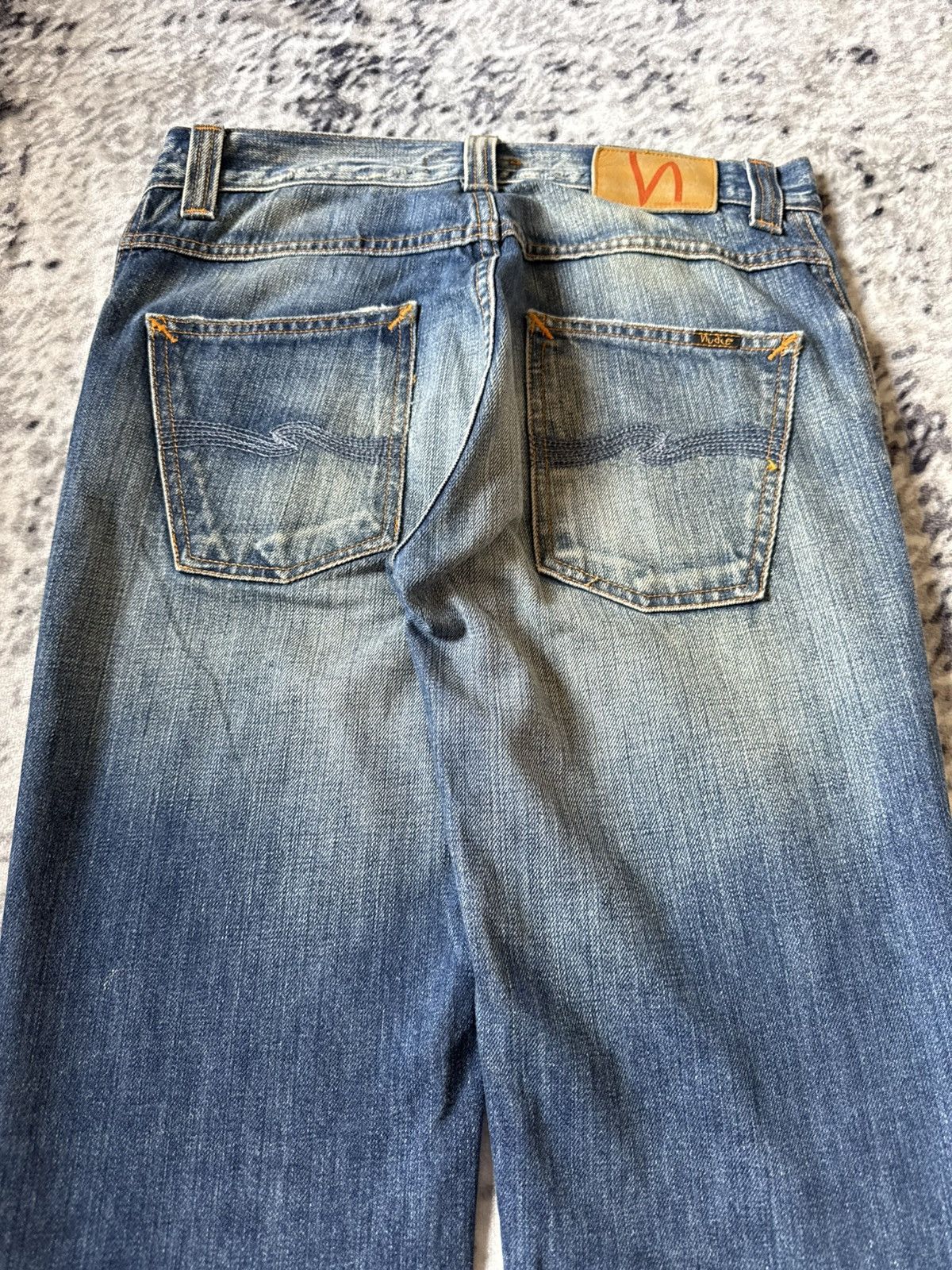 Nudie Jeans Vintage Nudie Low Slim Jim Indigo Thread Jeans Size US 30 / EU 46 - 9 Thumbnail