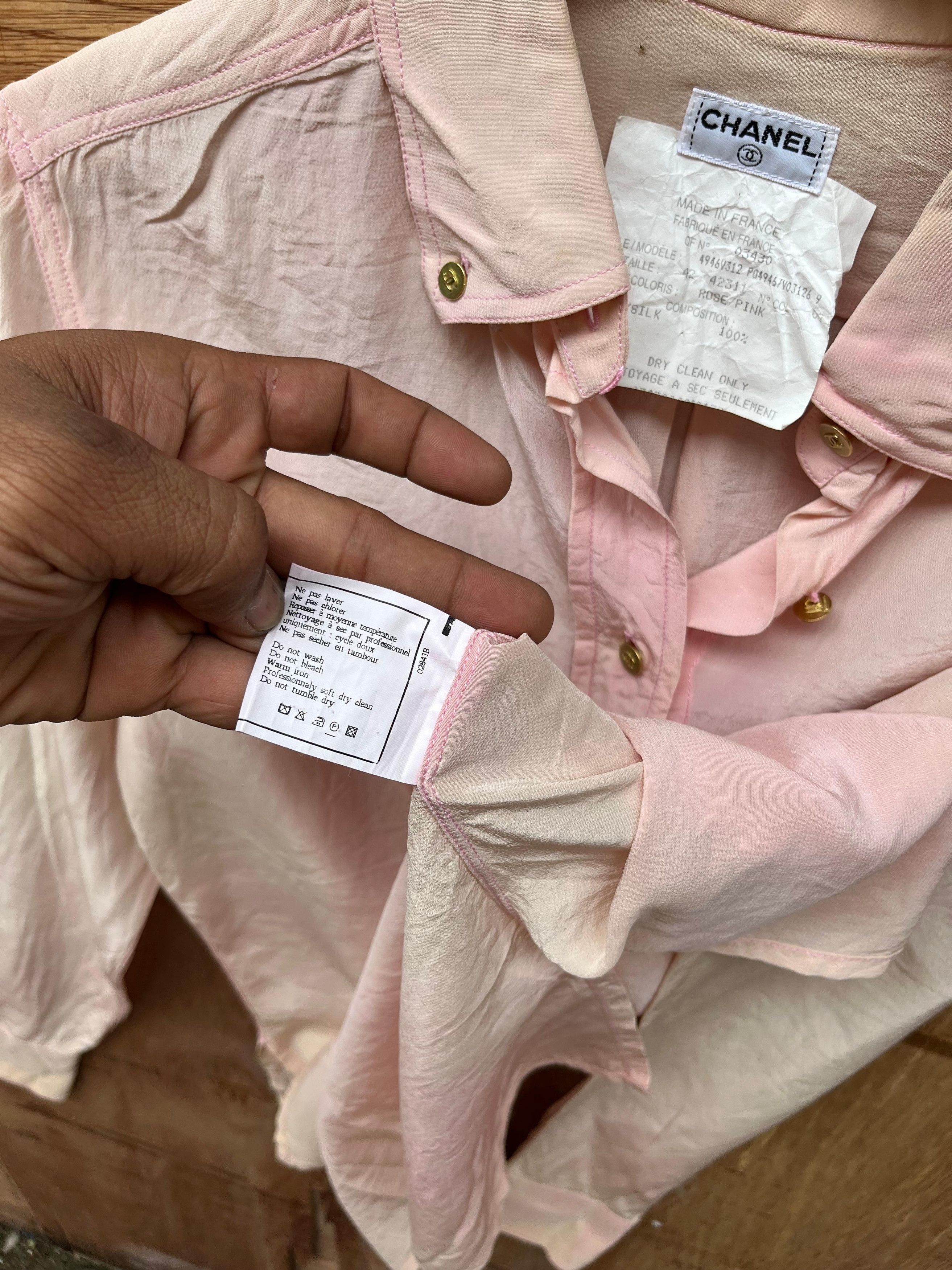 Chanel Vintage Chanel CC Pocket Button Ups Shirt Size M / US 6-8 / IT 42-44 - 13 Thumbnail