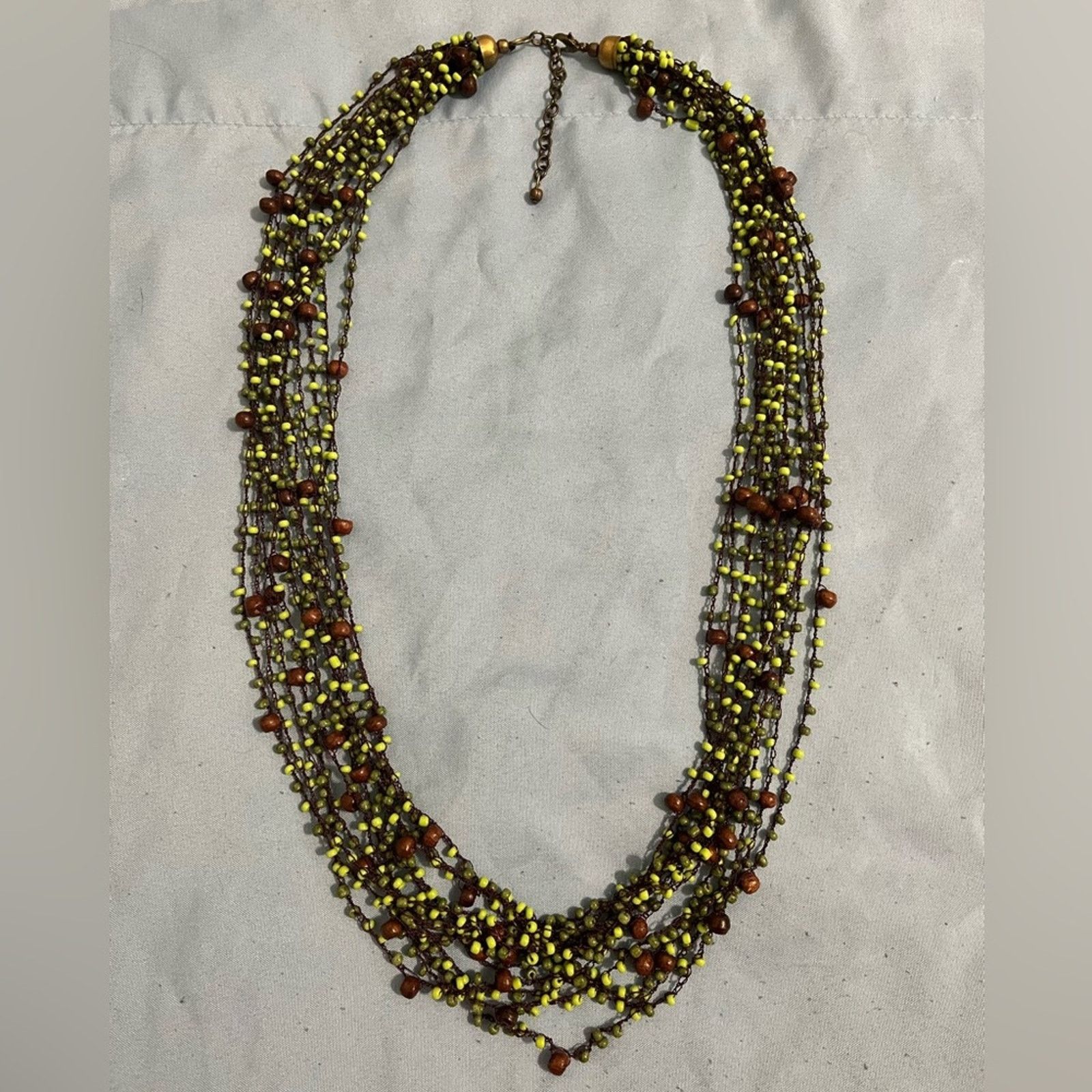 Other Brown and Green Beaded Statement Necklace Size ONE SIZE - 1 Thumbnail
