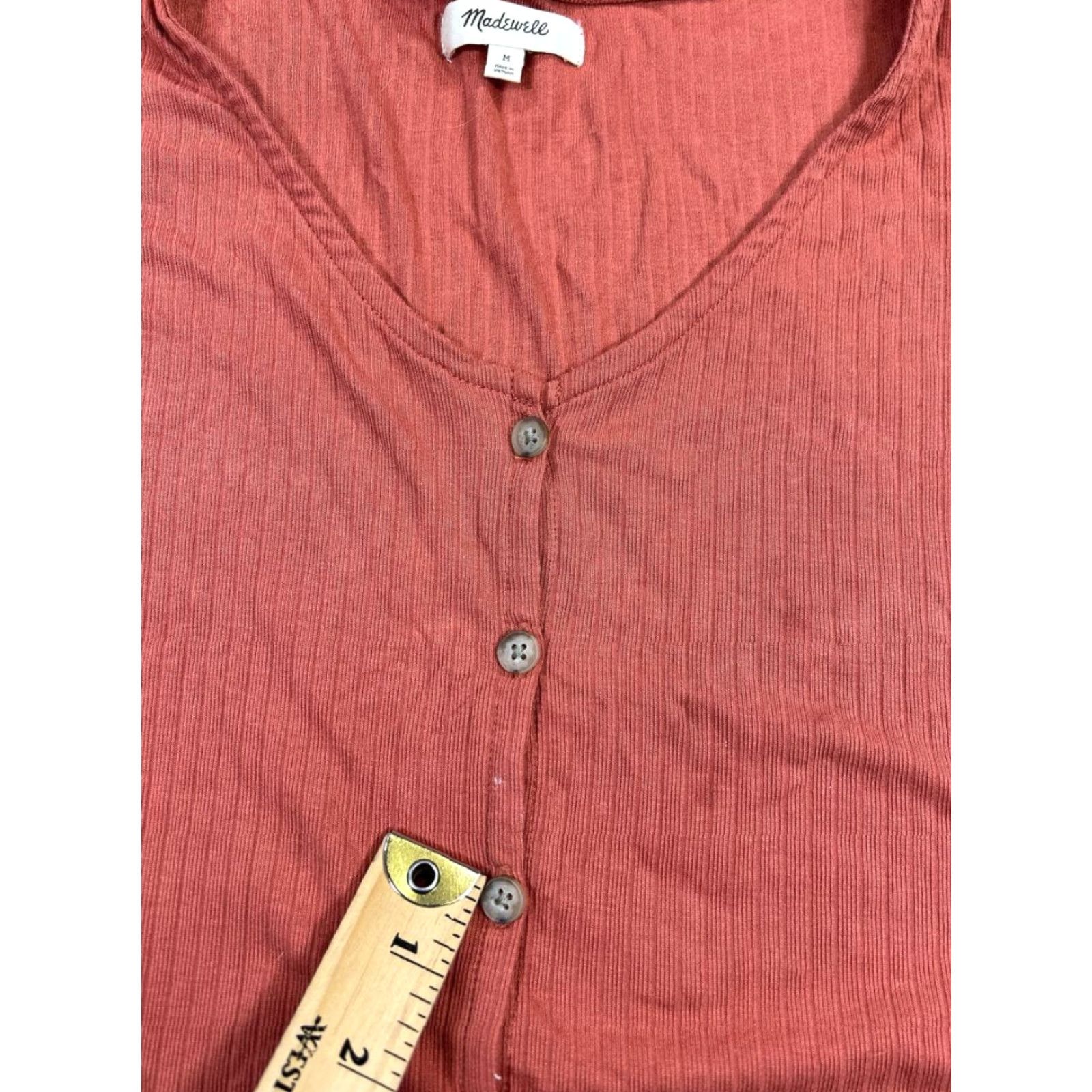 Madewell Madewell Shirt Womens Medium Orange Blouse Size M / US 6-8 / IT 42-44 - 6 Thumbnail