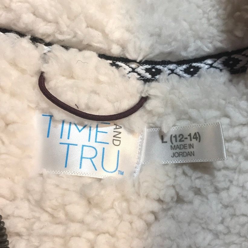 Other Time and Tru Burgundy Fleece Snow Tipped Sherpa Pullover L Size L / US 10 / IT 46 - 6 Thumbnail