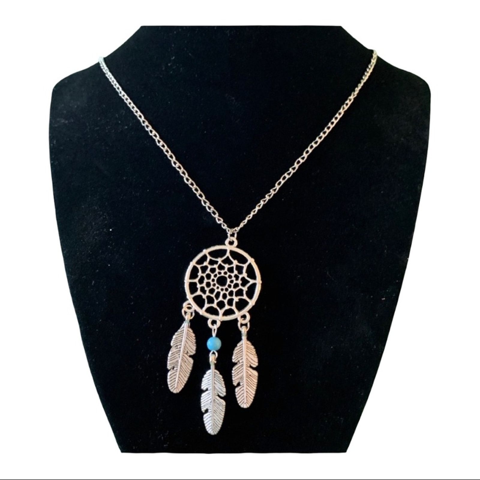 Other Dream Catcher Necklace Silver With Turquoise & Feathers Size ONE SIZE - 1 Thumbnail