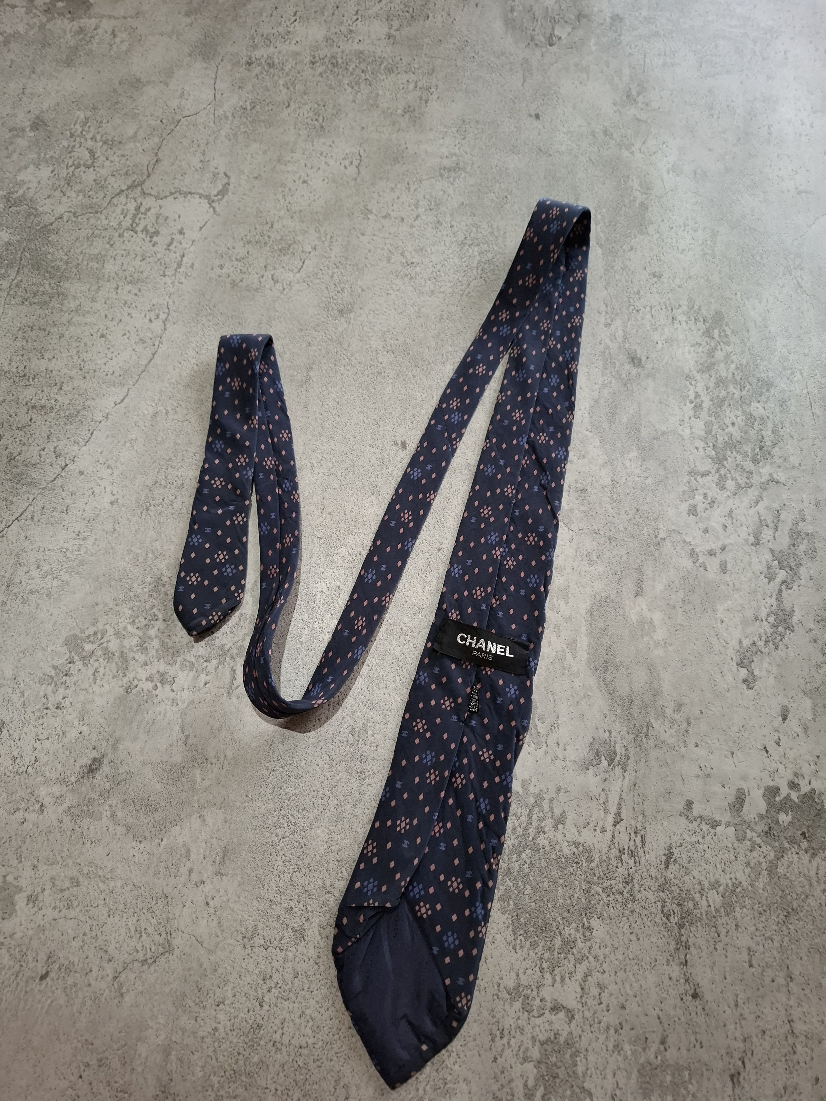 image of Chanel Silk Ties Luxury in Blue, Men's