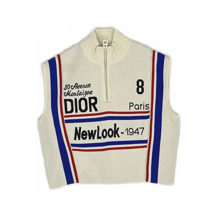 Dior Dior SS22 Striped Letter Print Cropped Top 0079-2507 Size S / US 4 / IT 40 - 1 Thumbnail