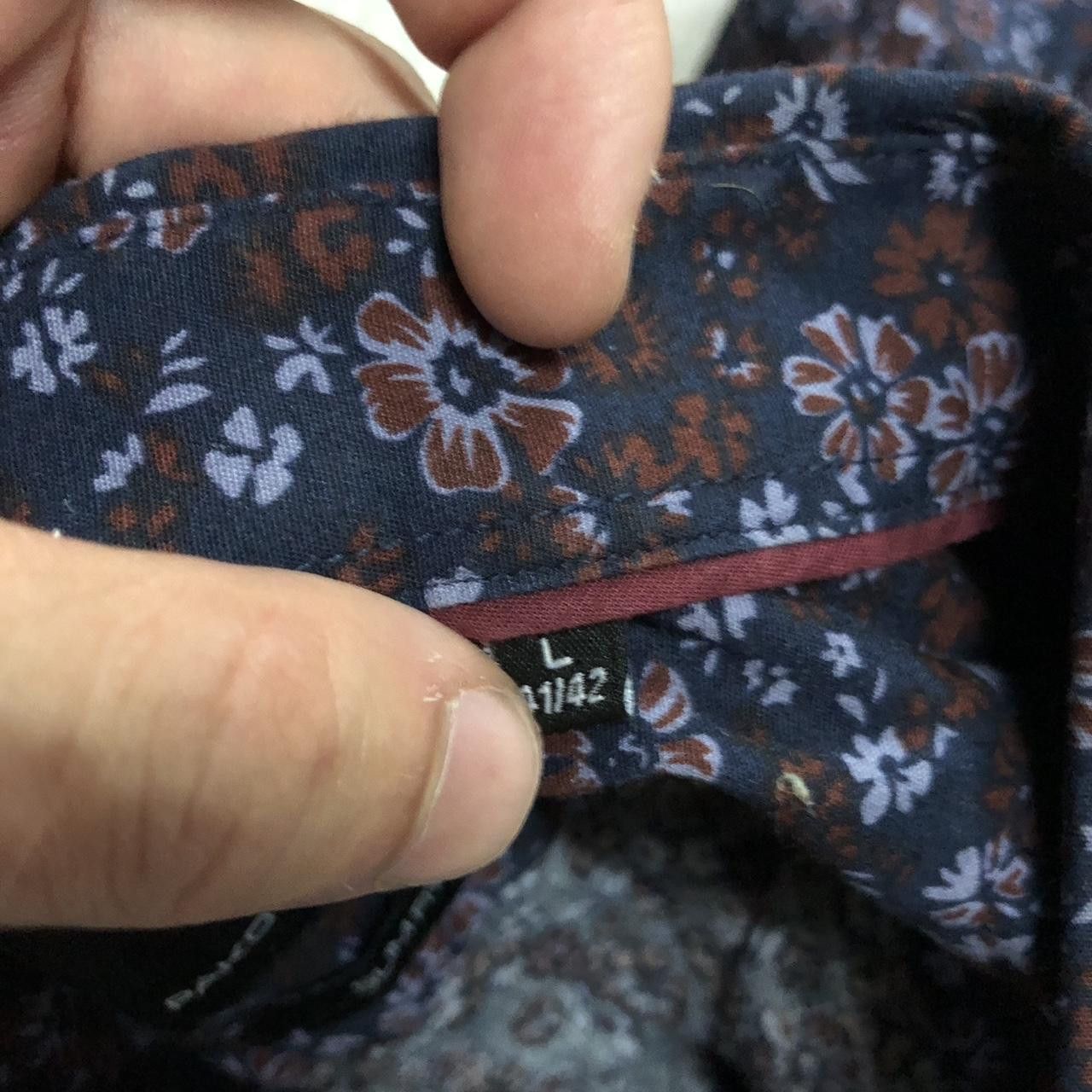 Other Navy and purple floral button-up shirt Size US L / EU 52-54 / 3 - 4 Thumbnail
