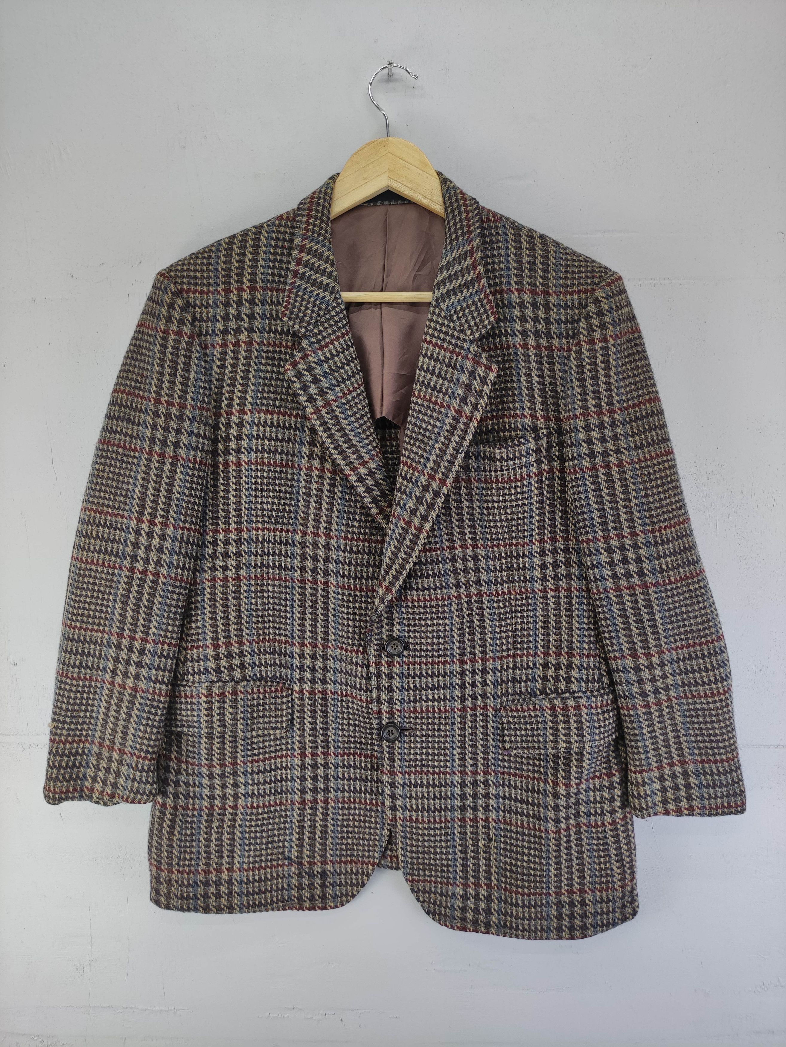 Japanese Brand Vintage G.R.Dobson Houndstooth Wool Blazer Coat Jacket Size US M / EU 48-50 / 2 - 1 Thumbnail