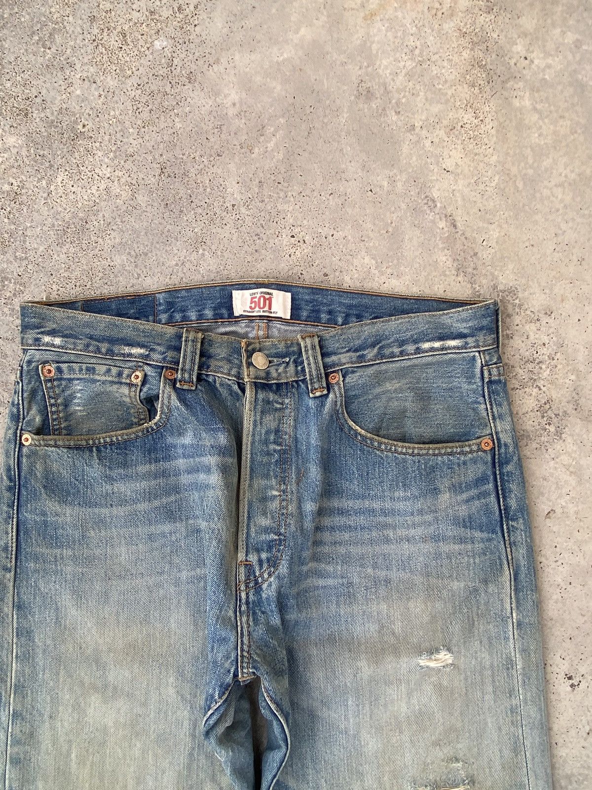 Levi's Vintage Levis 501 Distressed Jeans Size US 32 / EU 48 - 2 Thumbnail