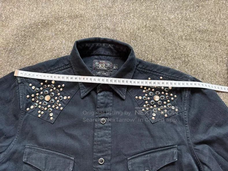 RRL Ralph Lauren RRL Ralph Lauren Black Studs Denim Shirt Size US M / EU 48-50 / 2 - 3 Thumbnail