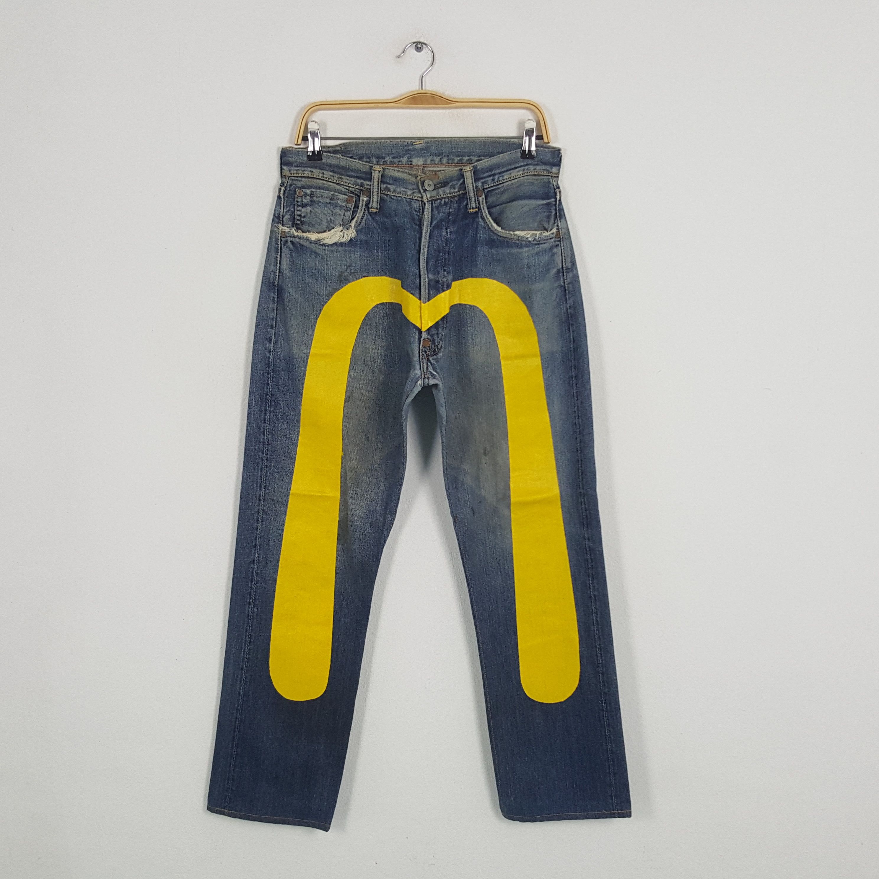 Evisu × Japanese Brand × Vintage Vintage Evisu Japanese Brand Daicock Custom Art Denim Jeans Size US 30 / EU 46 - 1 Thumbnail