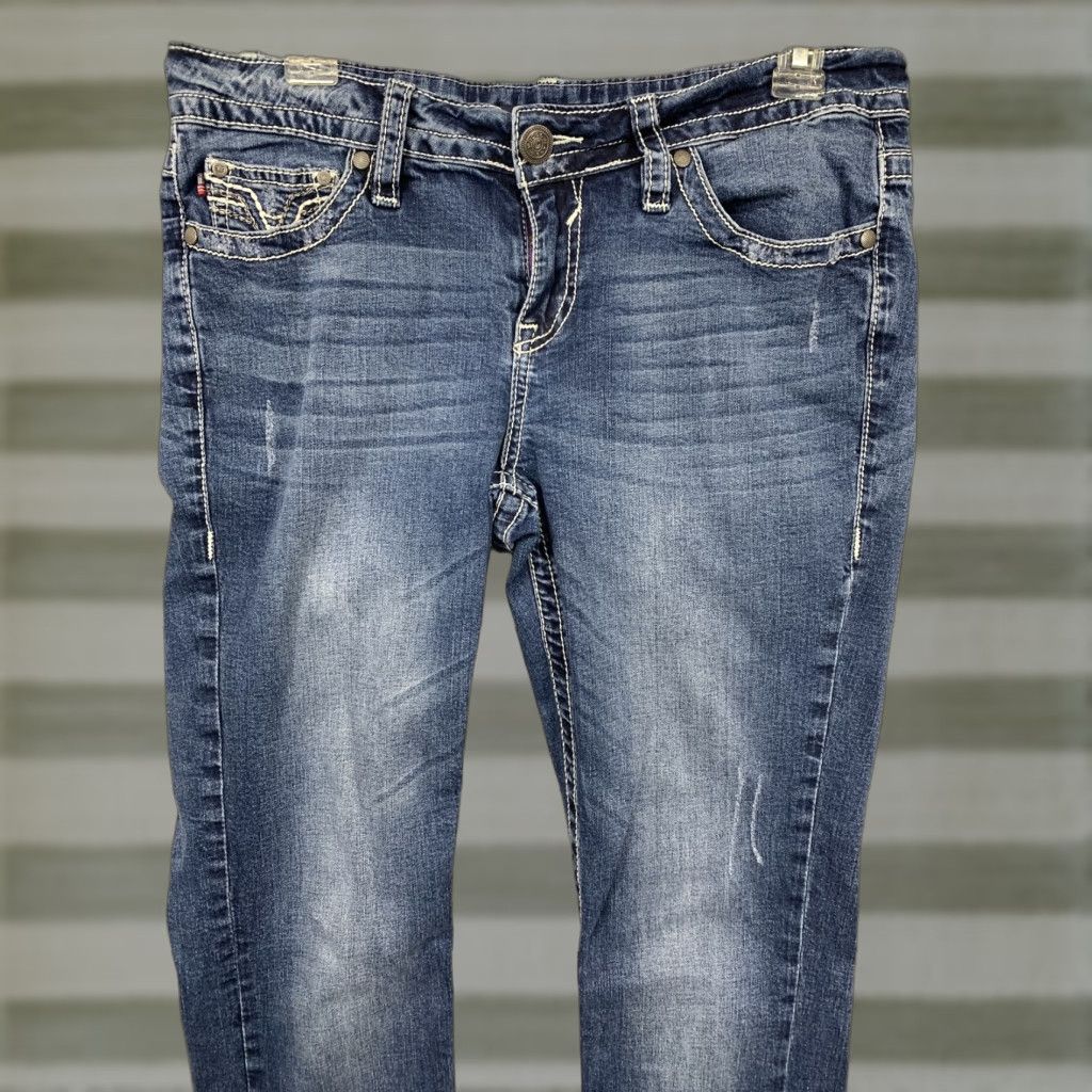 Vintage Vigoss Blue Jeans Womens Size S8 Heritage Fit Slim Bootcut Stretch Hemmed READ Size 30" / US 8 / IT 44 - 1 Thumbnail