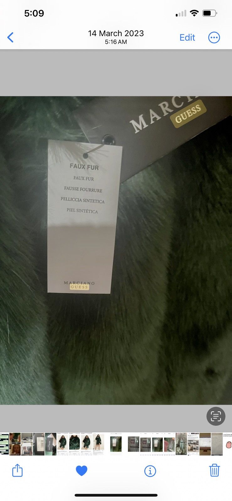 Guess Gorgeous Marciano Green Matilda Faux Fur Size L / US 10 / IT 46 - 5 Thumbnail