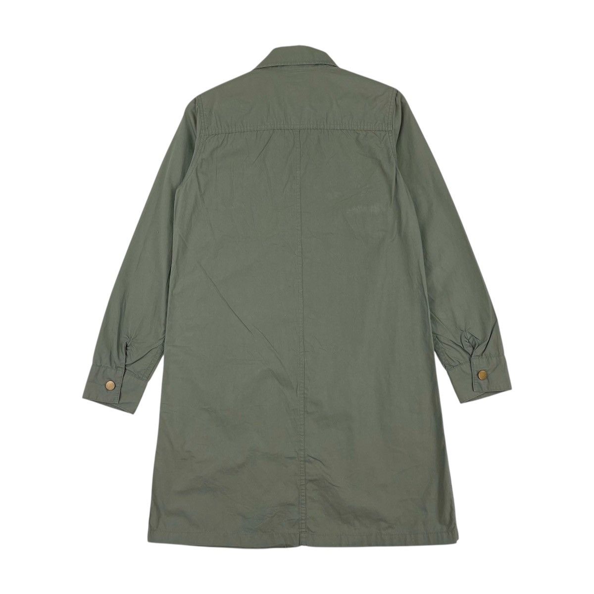 Lee Lee Union Made Olive Green Long Button Shirt Jacket Size M / US 6-8 / IT 42-44 - 2 Thumbnail