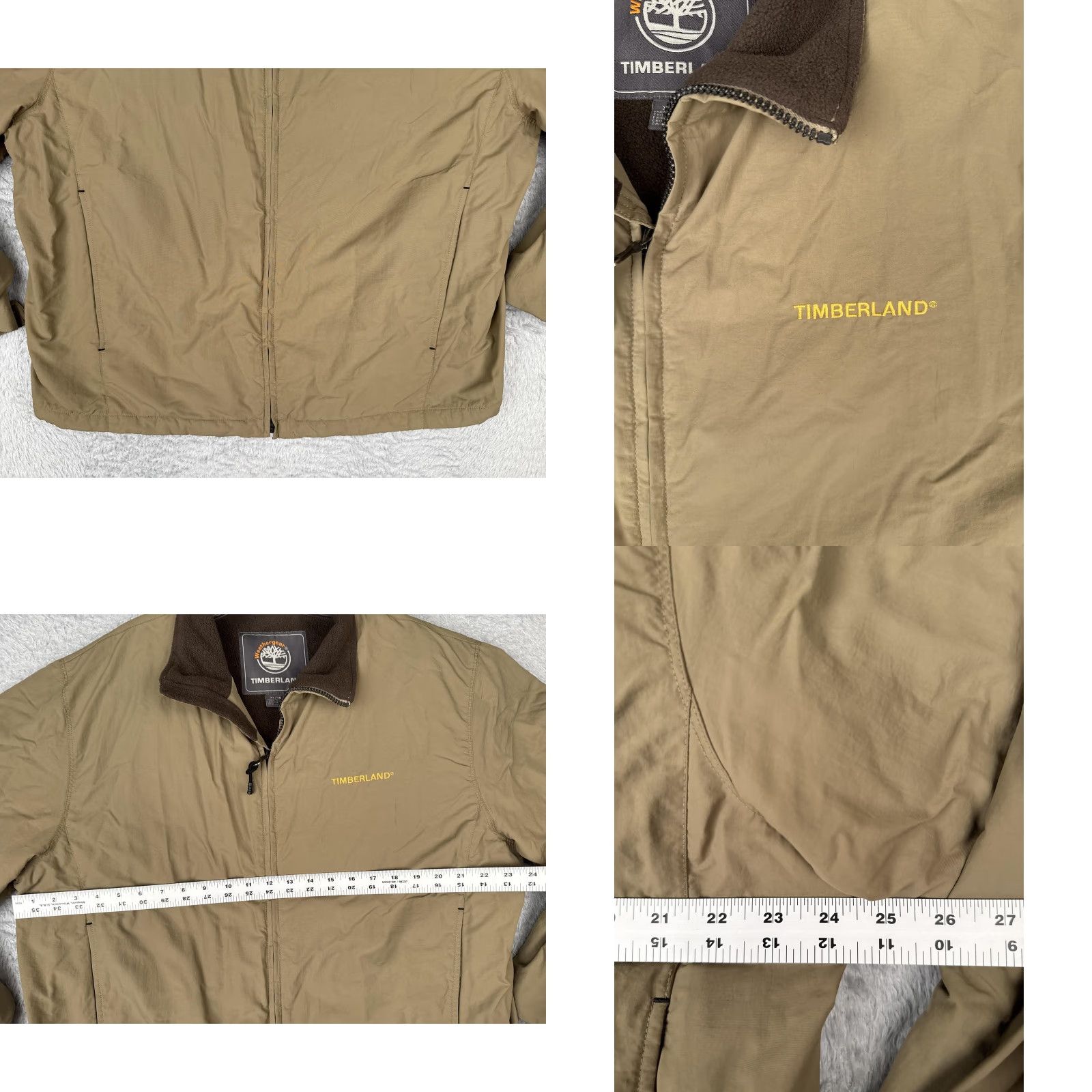 Timberland Timberland Weathergear Jacket Men XL Tan Brown Fleece Lined Full Zip Nylon Chore Size US XL / EU 56 / 4 - 8 Thumbnail