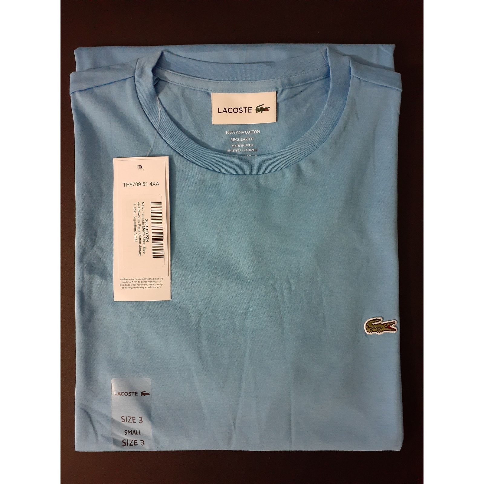 Lacoste Lacoste Men's Crew Neck Pima Cotton Jersey T-Shirt Blue S Size US S / EU 44-46 / 1 - 2 Thumbnail