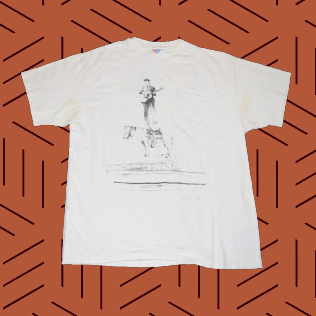 Hanes VINTAGE LYLE LOVETT IF I HAD A BOAT T-SHIRT Mens L White Country 80s 90s Music Size US L / EU 52-54 / 3 - 1 Thumbnail
