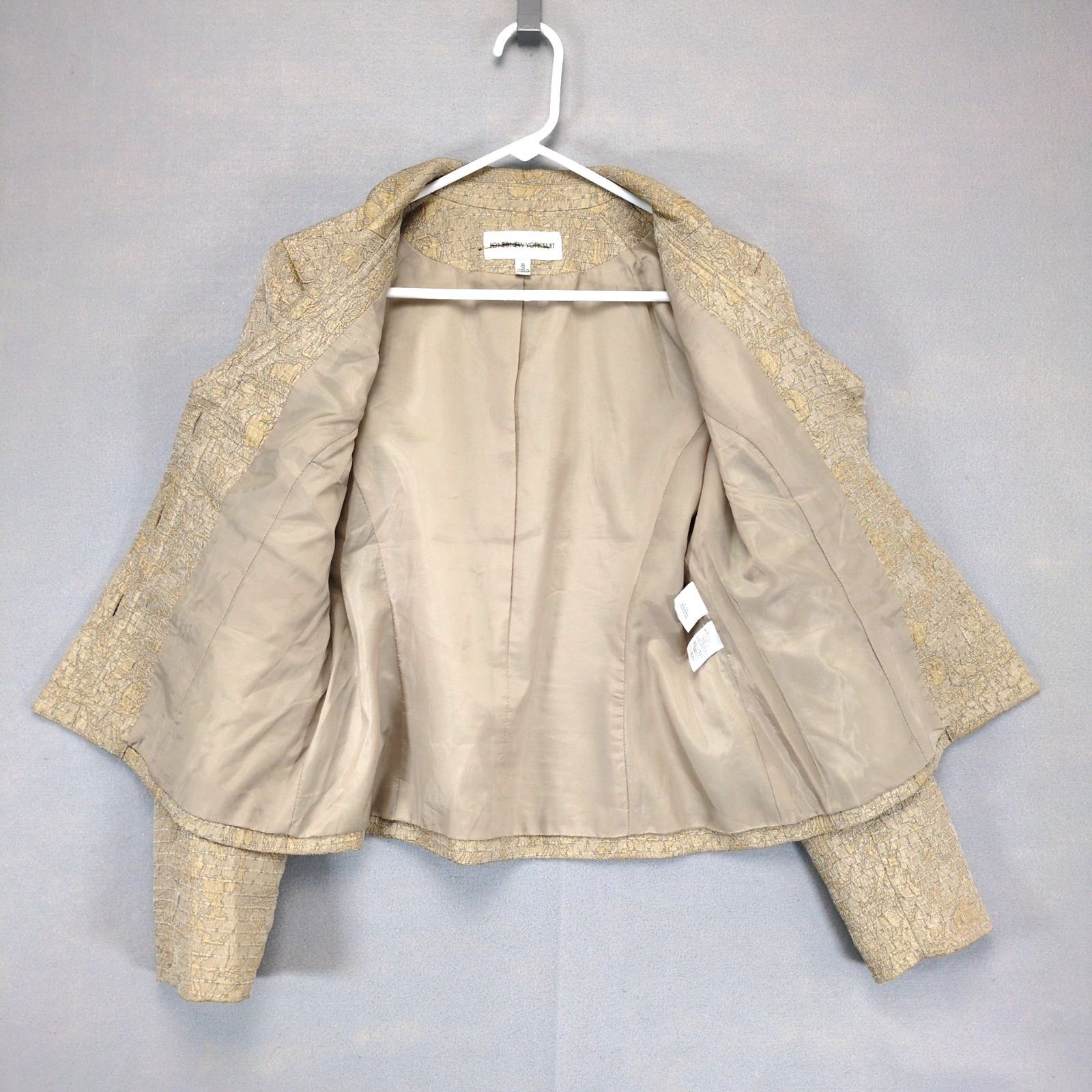 Jones New York Vtg Jones New York Size 8 Gold Animal Print Textured Blazer Size M / US 6-8 / IT 42-44 - 4 Thumbnail