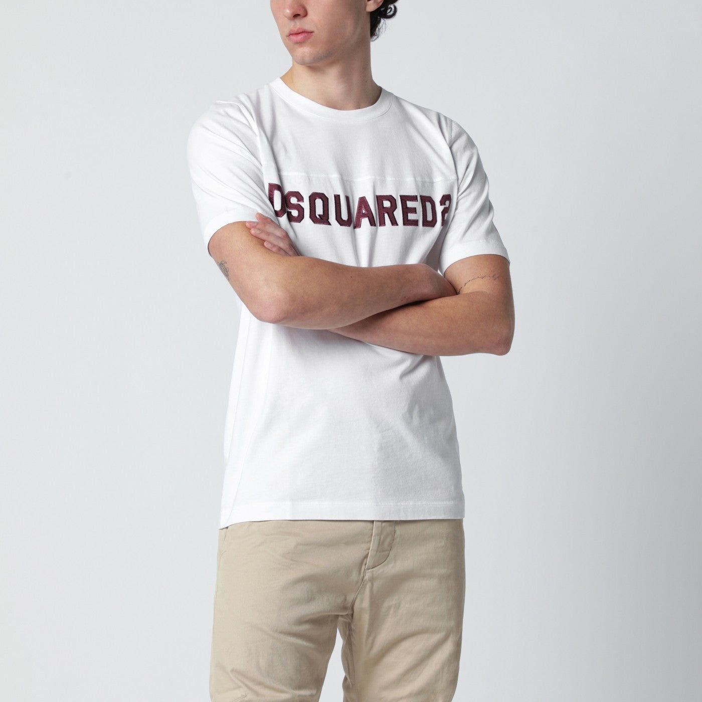 Dsquared2 Dsquared2 White T-Shirt With Logo Embroidery Size US L / EU 52-54 / 3 - 1 Thumbnail