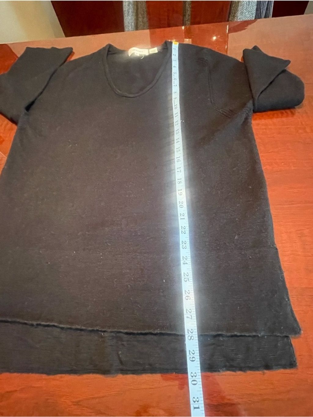INHABIT Inhabit Cashmere Linen Blend Black V-Neck Tunic Sweater Sz M Size M / US 6-8 / IT 42-44 - 5 Thumbnail