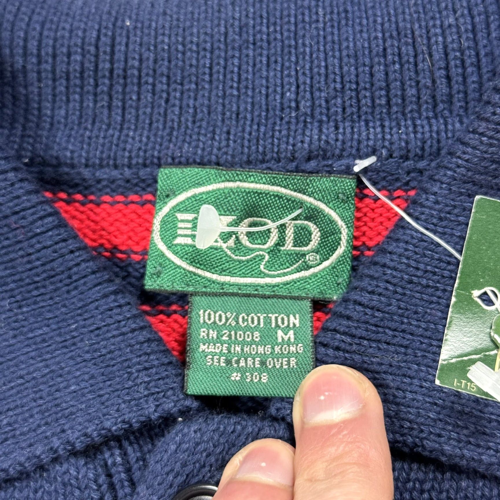 Izod VINTAGE IZOD 80s RUGBY Cotton Striped Collared Sweater Men's Medium Navy Red All Seasons Size US M / EU 48-50 / 2 - 3 Thumbnail