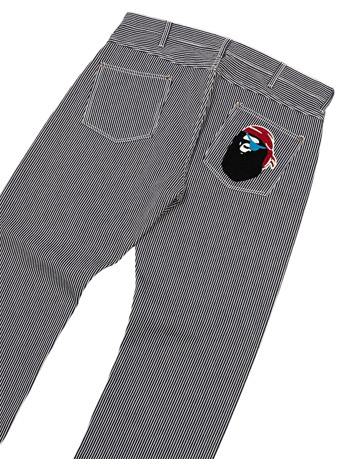 Bape A Bathing Ape Pirate Hickory Stripes Denim Pants Size US 36 / EU 52 - 8 Thumbnail
