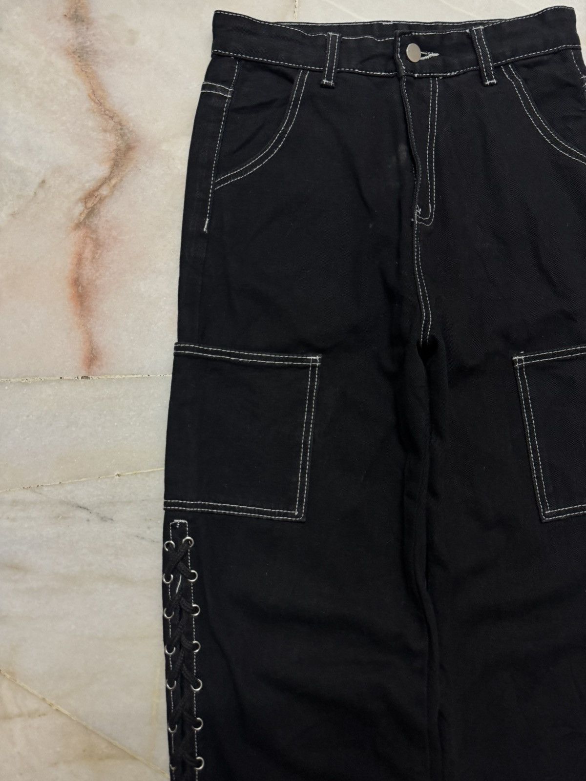 Tornado Mart 💥LACE-UP💥BAGGY💥JAPANESE LACE-UP SICK CARGO BY SHEIN PUNK Size US 26 / EU 42 - 4 Thumbnail