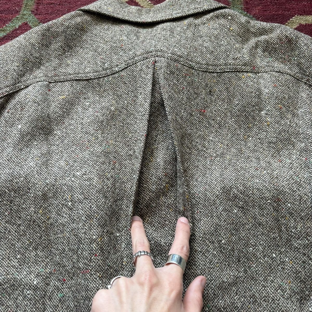 RRL Ralph Lauren Vintage 90s RRL Tweed Speckled Bomber Flap Pocket Boxy Crop Size US XXL / EU 58 / 5 - 10 Thumbnail