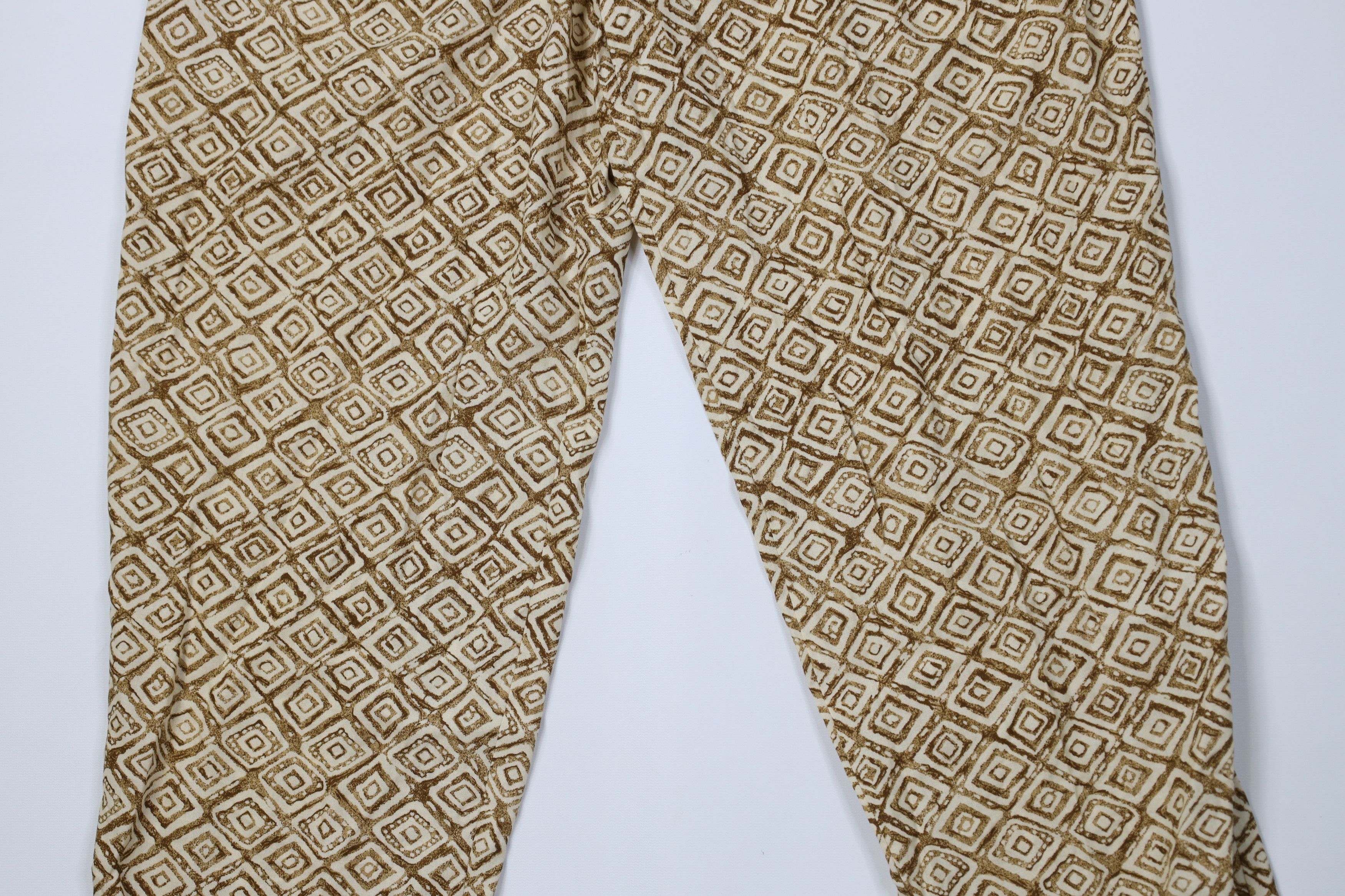 Vintage Vintage 90s Streetwear Geometric Rayon Tapered Leg Pants USA Size 26" / US 2 / IT 38 - 3 Thumbnail