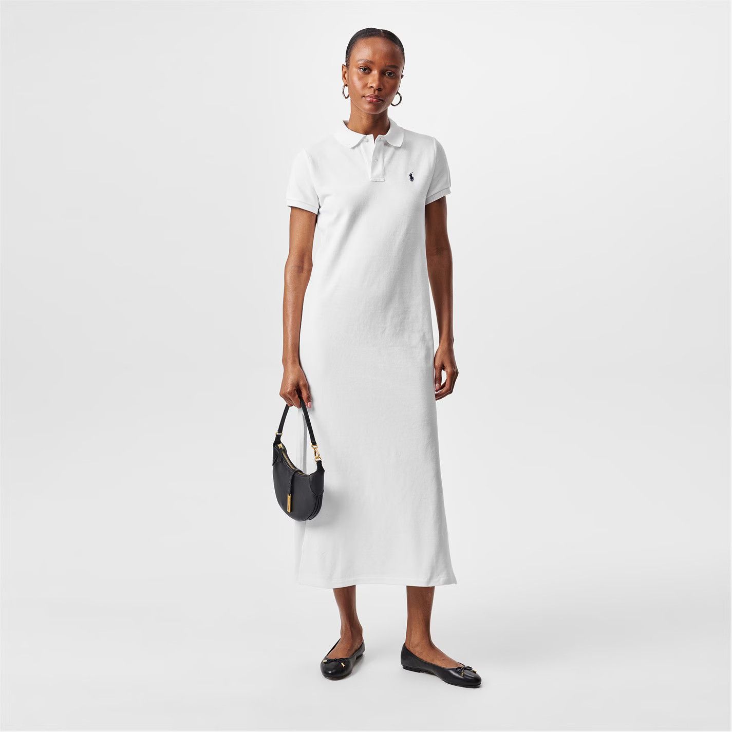 Polo Ralph Lauren o1g2r1mq0825 Stretch-Cotton Sleeveless Polo Dress in White Size S / US 4 / IT 40 - 5 Thumbnail