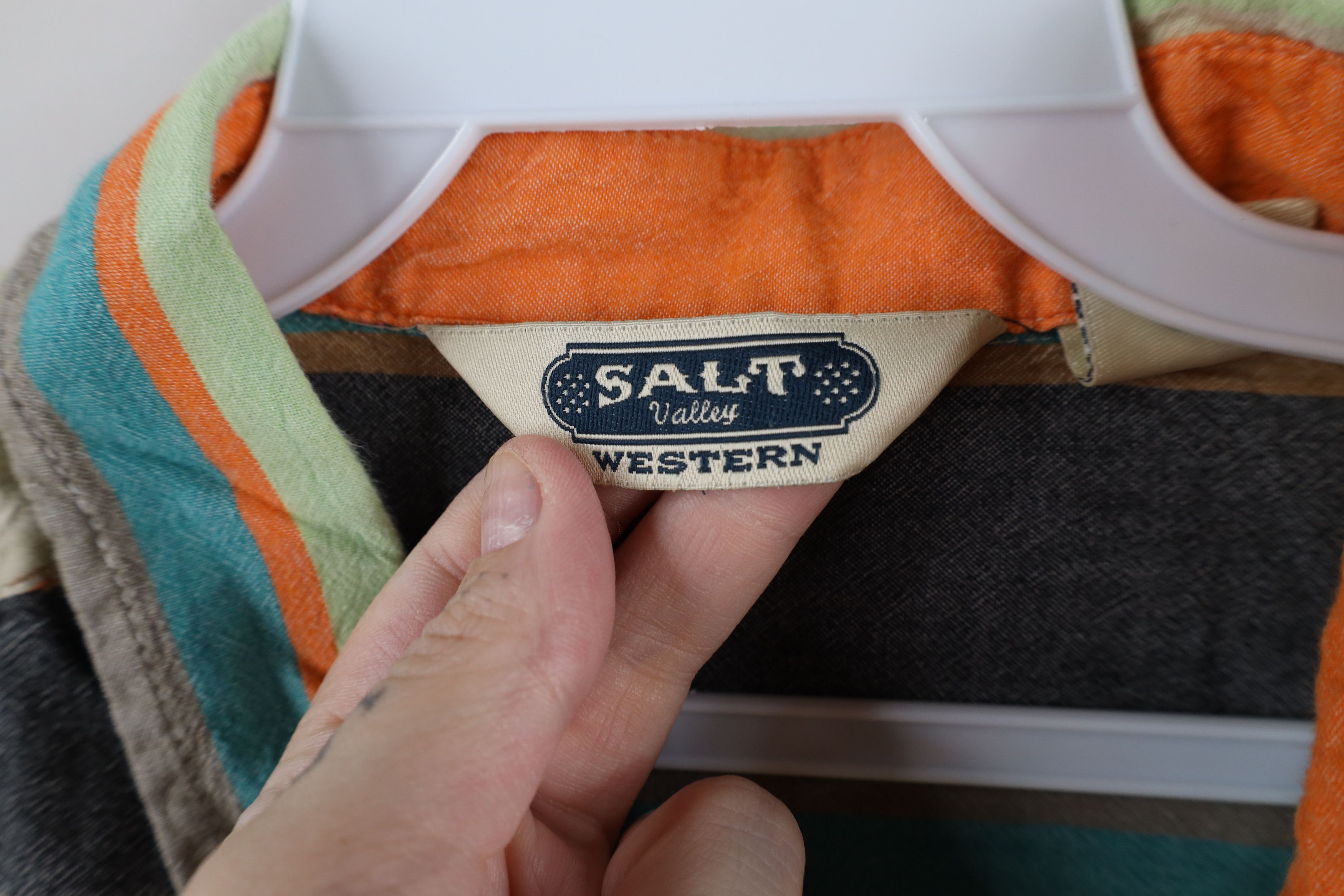 Salt Valley × Vintage Salt Valley Western Rainbow Striped Snap Button Shirt Cotton Size US M / EU 48-50 / 2 - 7 Thumbnail