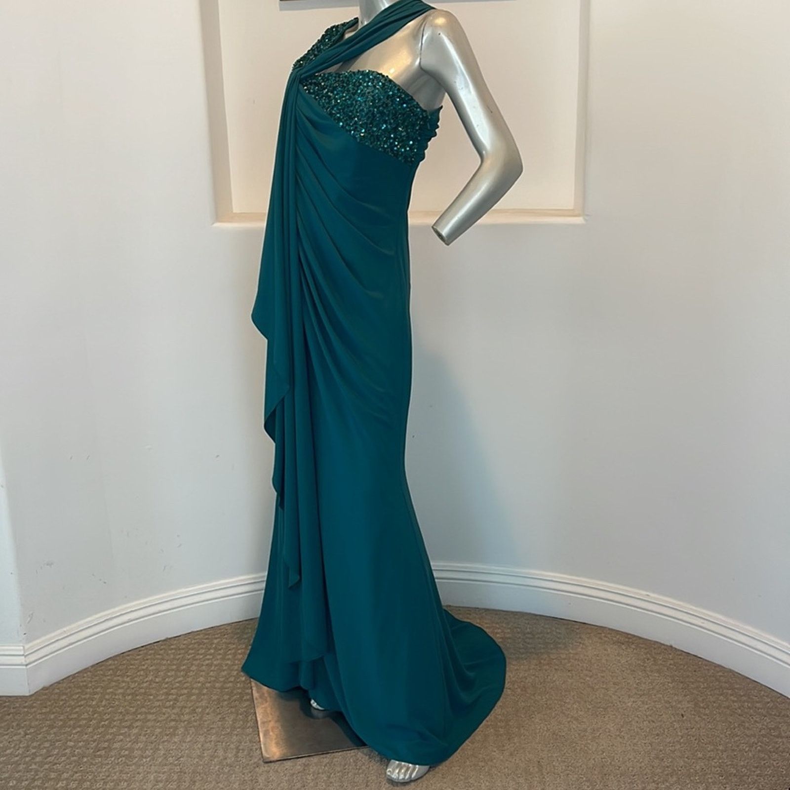 Badgley Mischka Badgley Mischka Collection Aqua Gown Maxi Dress Formal 10 Size L / US 10 / IT 46 - 8 Thumbnail