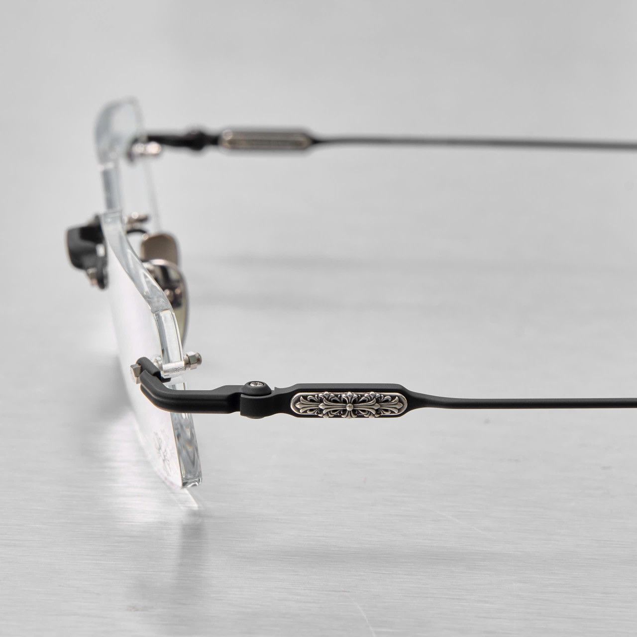 Chrome Hearts CHROME HEARTS SOFFFFFFFFERS II MATTE BLACK/SHINY SILVER GLASSES Size ONE SIZE - 3 Thumbnail