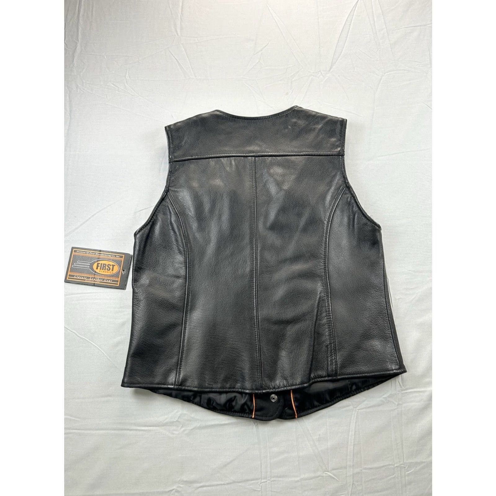 Vintage First Classic Leather Vest Women L Biker Moto Classic Leather Black Womens Size L / US 10 / IT 46 - 3 Thumbnail