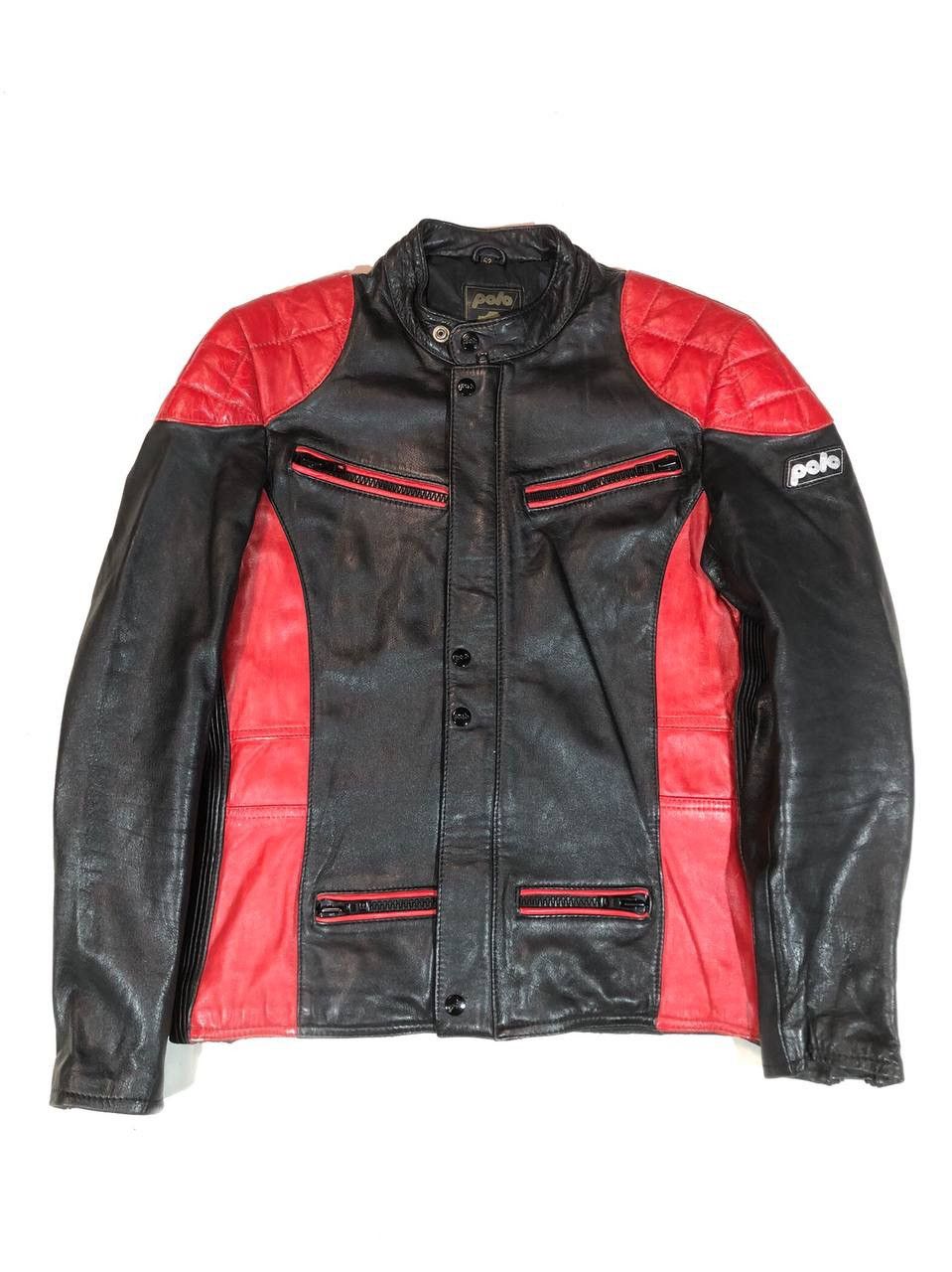 Vintage Polo Racing Moto Biker Leather Jacket Vintage Size US M / EU 48-50 / 2 - 1 Thumbnail