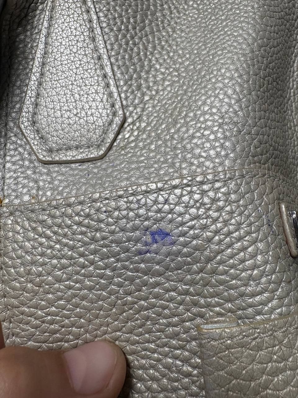 Tory Burch Tory Burch Metallic Grey Leather Perry Tote Size ONE SIZE - 14 Thumbnail