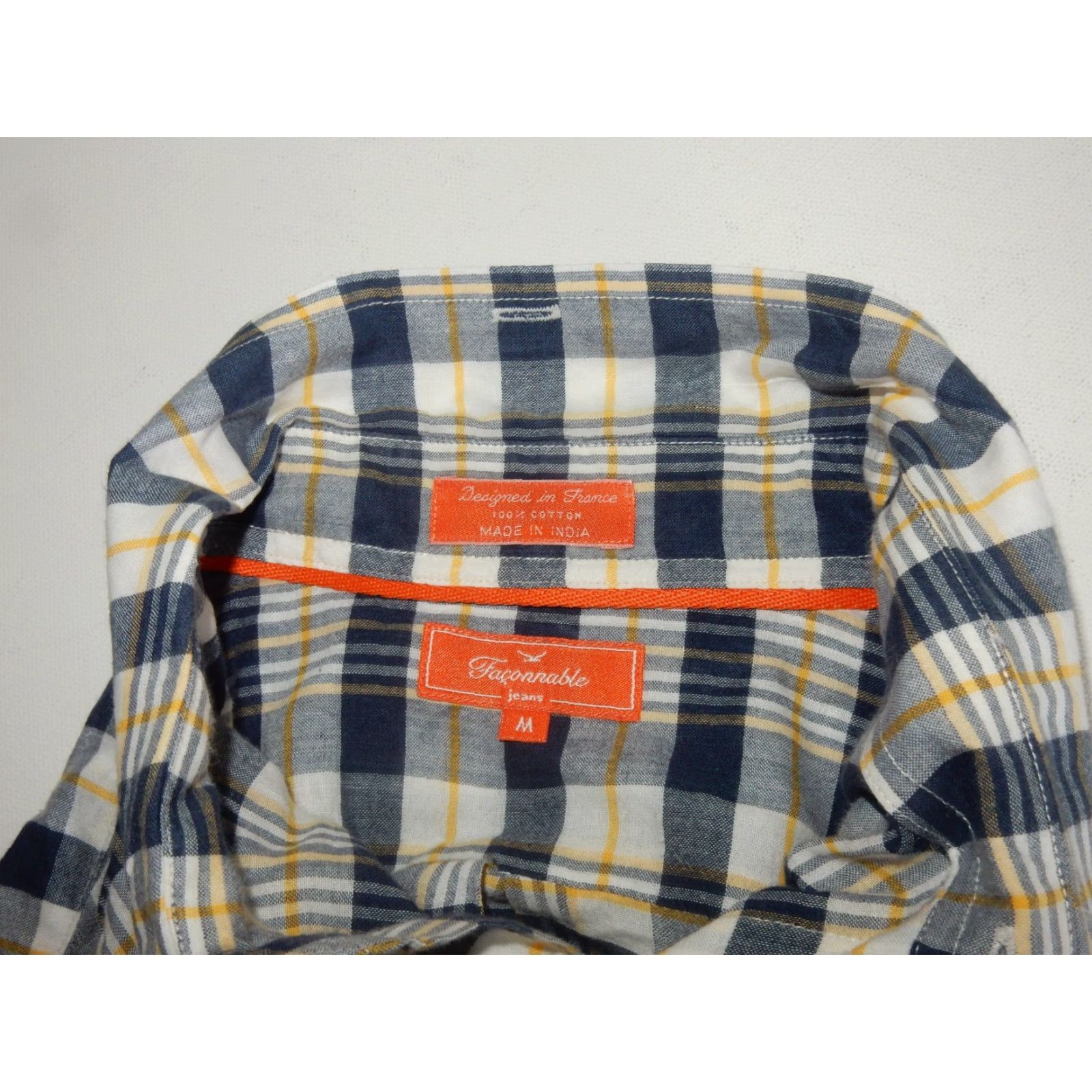 Faconnable Façonnable Men's Plaid Button-Up Shirt Size M Blue Cotton Long Sleeve Size US M / EU 48-50 / 2 - 4 Thumbnail