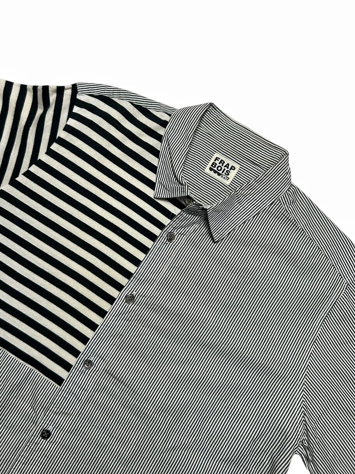 Frapbois × Issey Miyake × Japanese Brand FRAPBOIS Issey Miyake Shirt Short Sleeve Button Up Striped Size US M / EU 48-50 / 2 - 6 Thumbnail