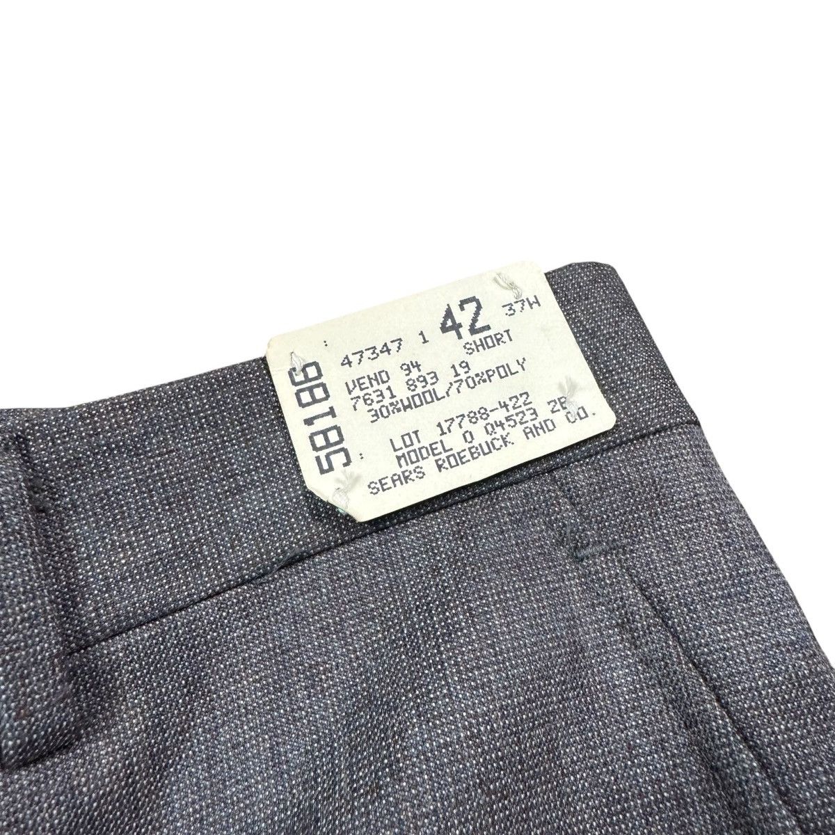 Sears NEW Vintage 70s Sears Roebuck Wool Blend Pleated Pants 35x34 Size US 35 - 2 Thumbnail
