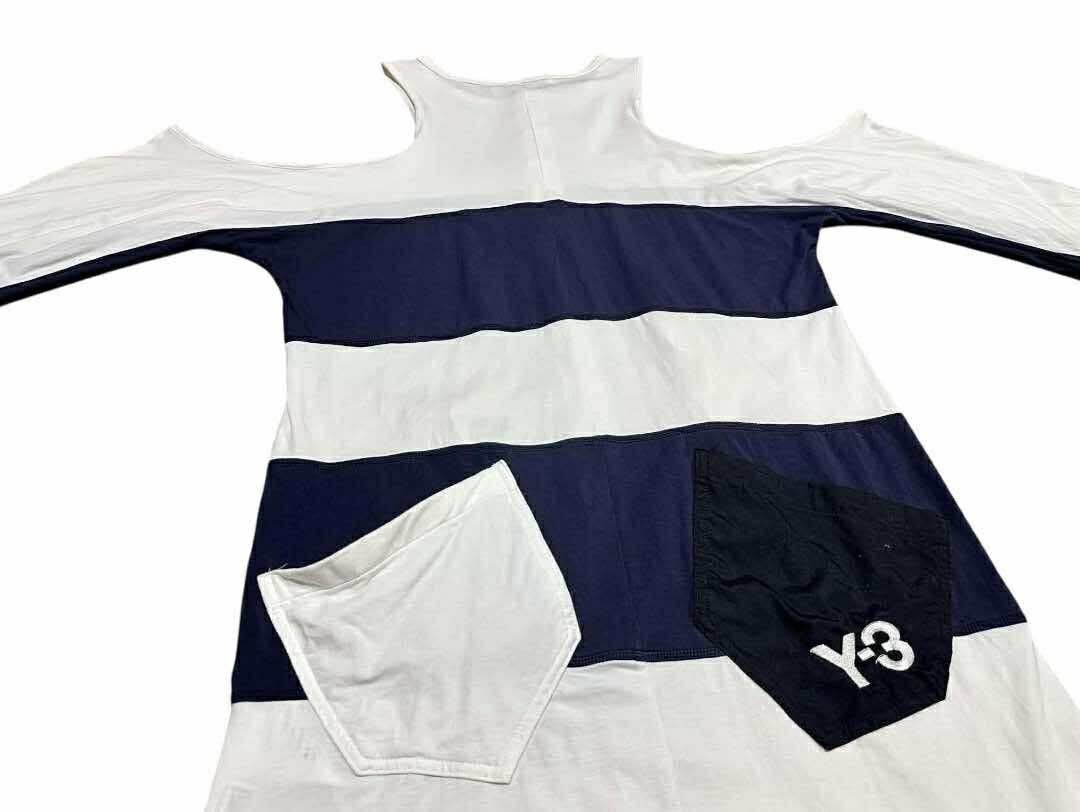 Y-3 🔥Rare Yohji Yamamoto Y-3 Open Shoulder Striped Shirt Size US S / EU 44-46 / 1 - 8 Thumbnail
