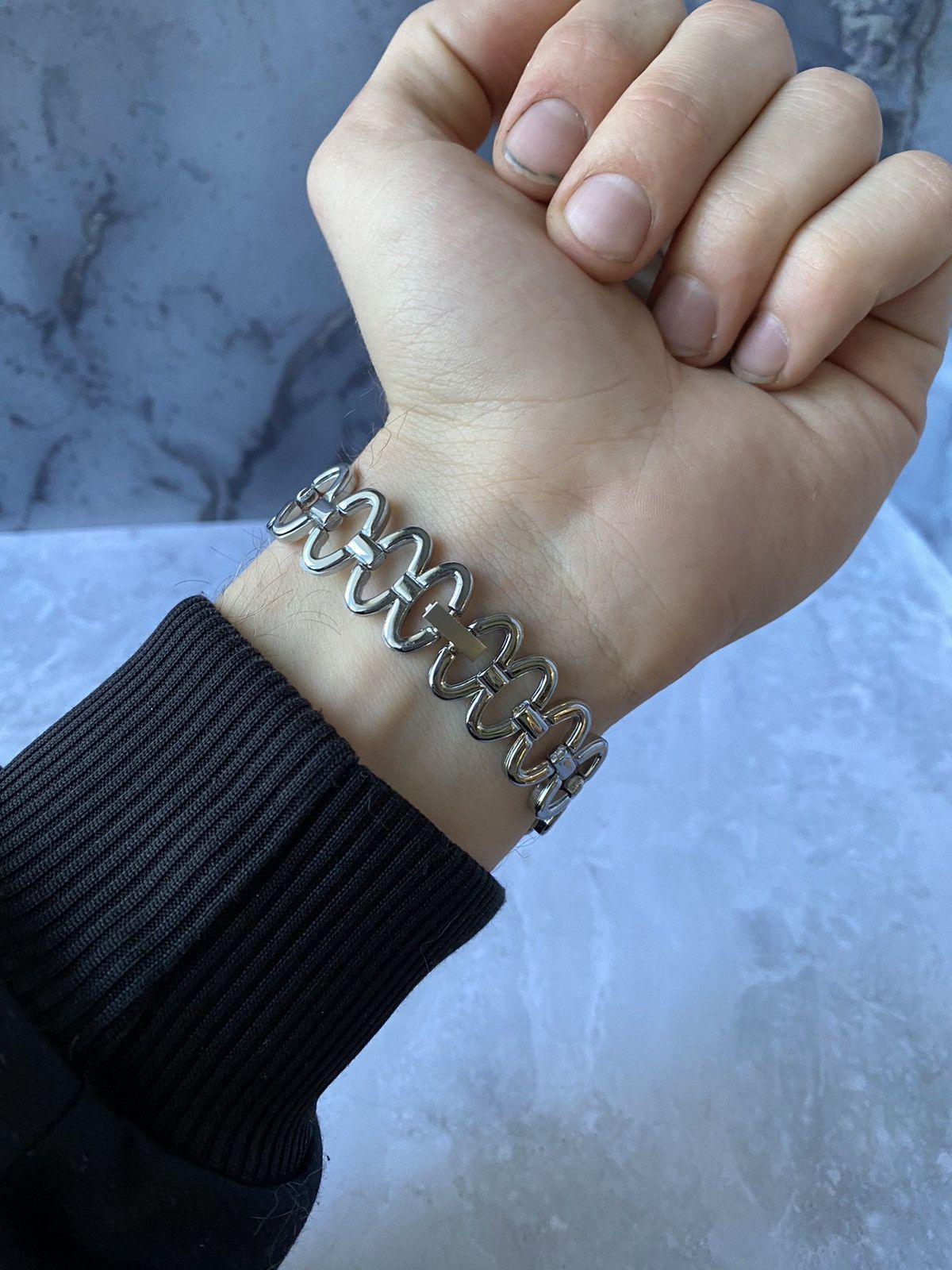 Jewelry × Vintage Futuristic Metal Bracelet Watch Size ONE SIZE - 5 Thumbnail